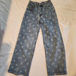 Bohme Floral Print Straight Leg Jeans • Cottagecore • Size S